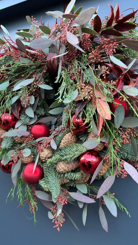 Kerstkrans Rood - Afbeelding 2