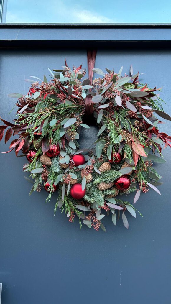Kerstkrans Rood - Afbeelding 3